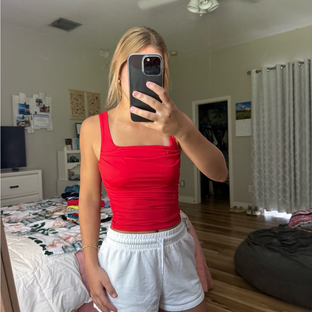 Red Sleeveless Women's Top
